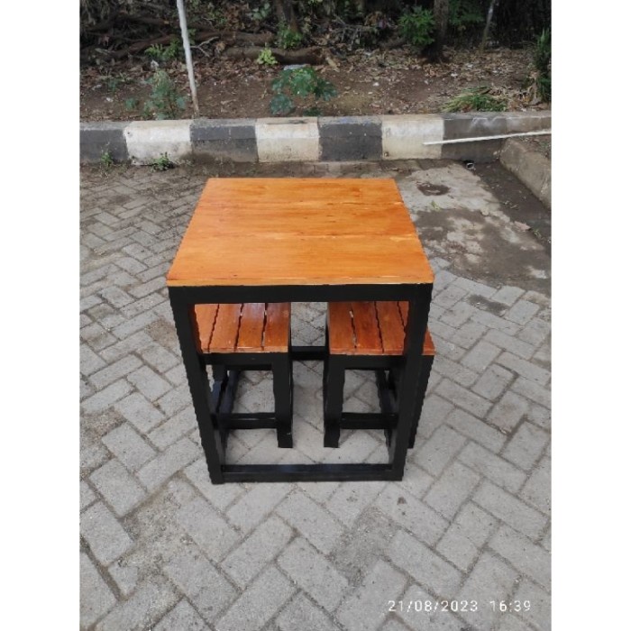 Terbaru Meja Cafe Set Minimalis 1 Meja + 2 Kursi Promo Terlaris