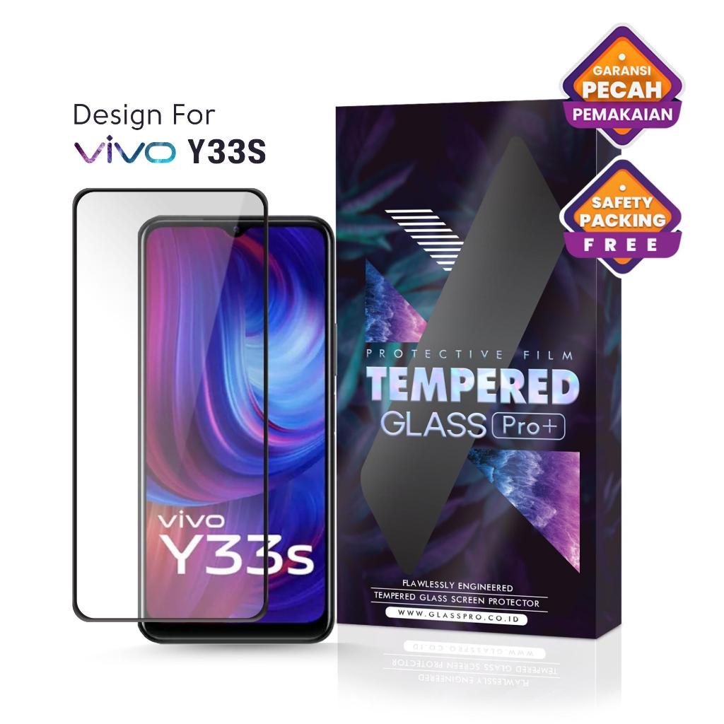 Glass Pro Tempered Glass Vivo Y33s Full Cover - Premium