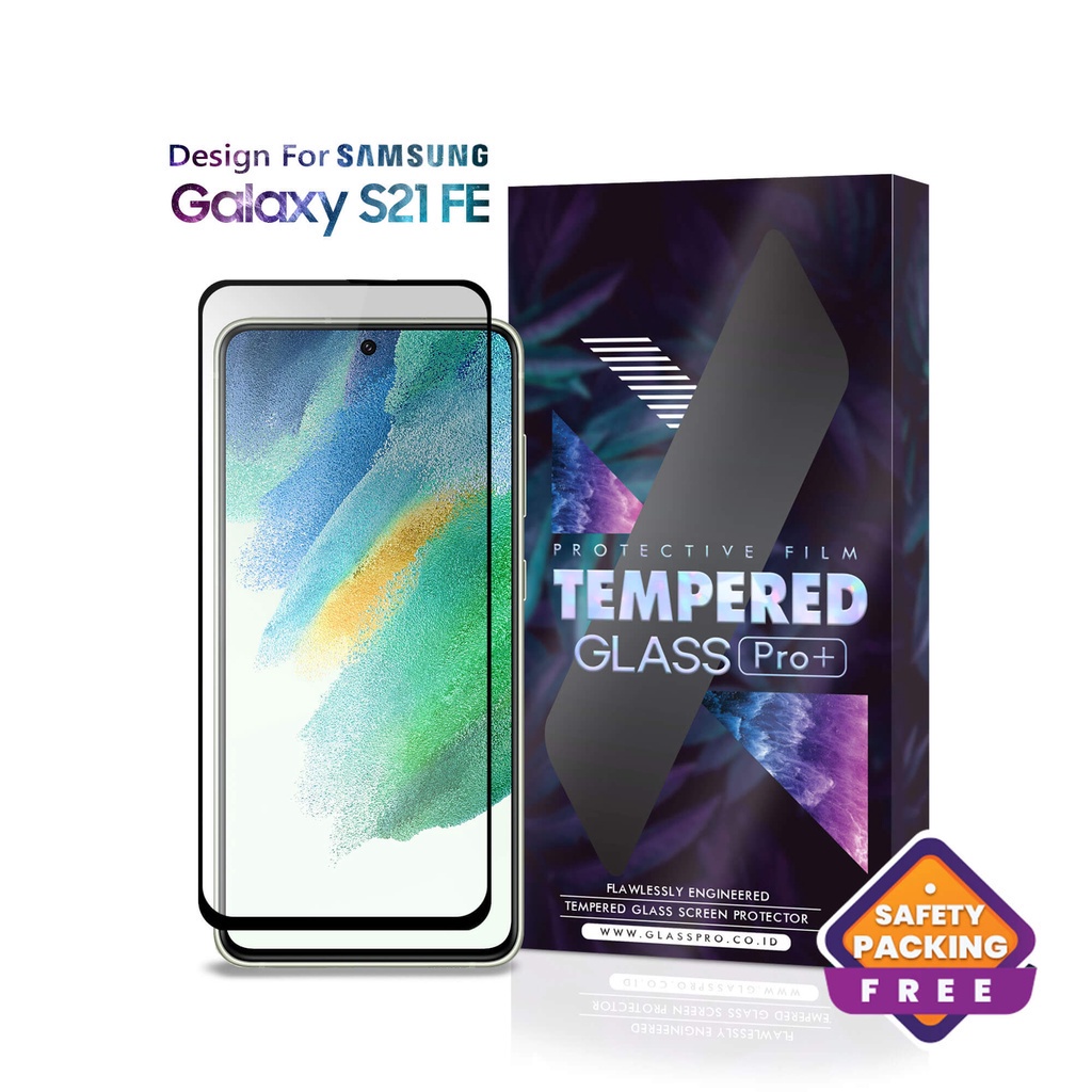 Glass Pro Tempered Glass Samsung Galaxy S21 FE 5G Full Cover Anti Gores Screen Guard Premium Bergara