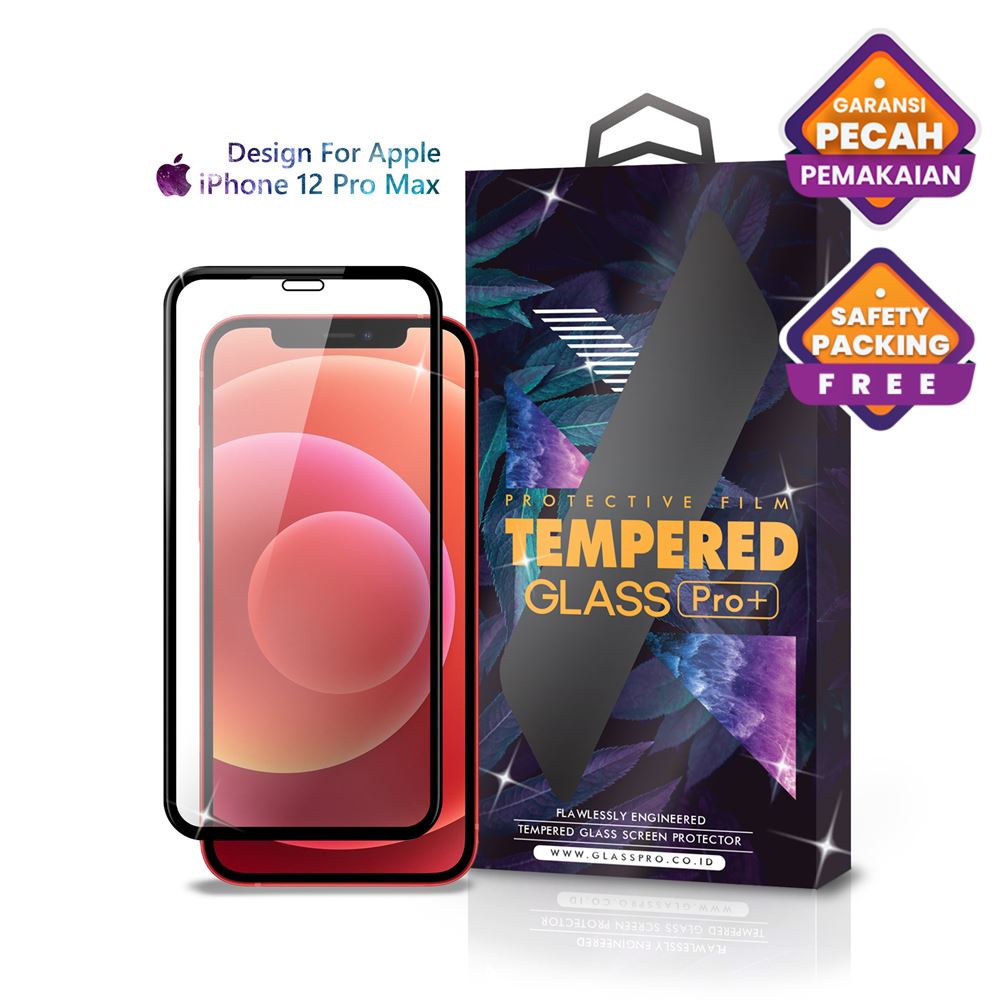 Glass Pro Tempered Glass iPhone 12 Pro Max  Full Cover - Premium