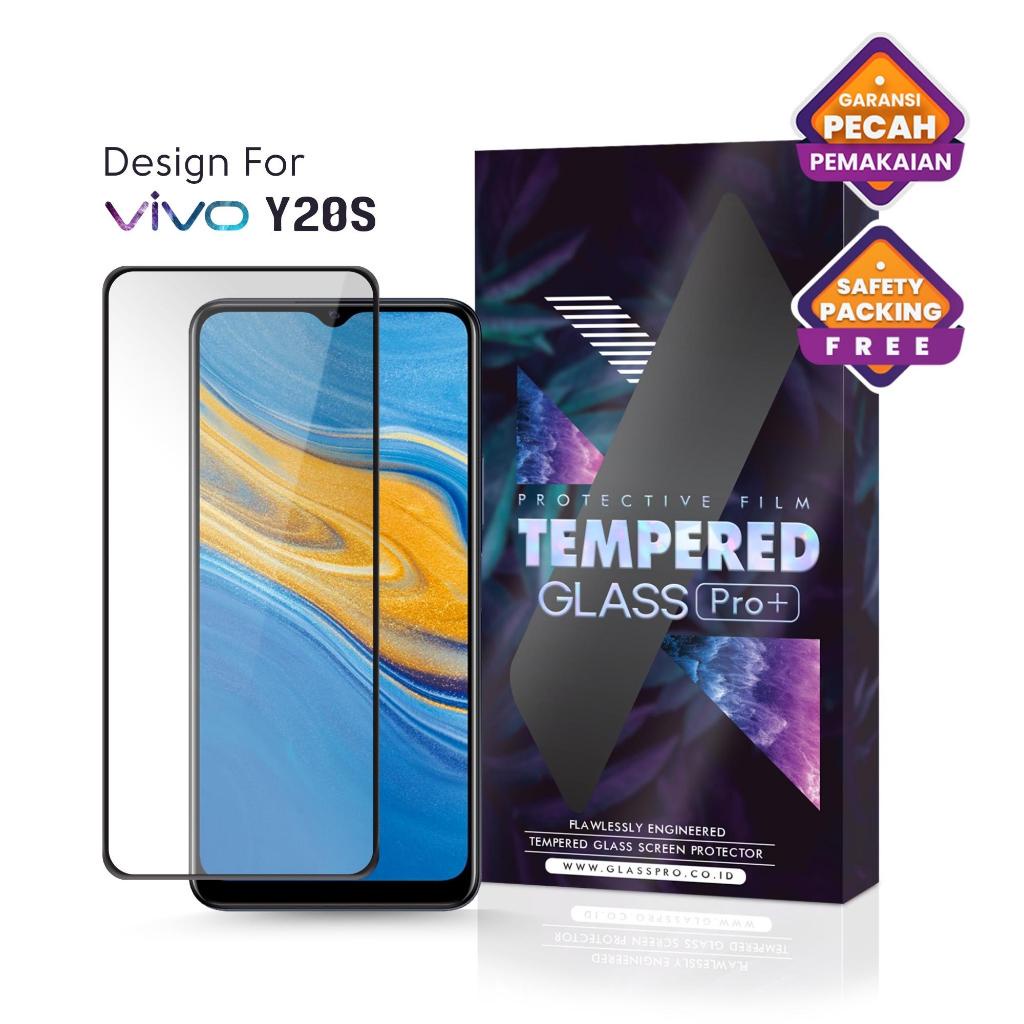 Glass Pro Tempered Glass Vivo Y20s Full Cover - Premium