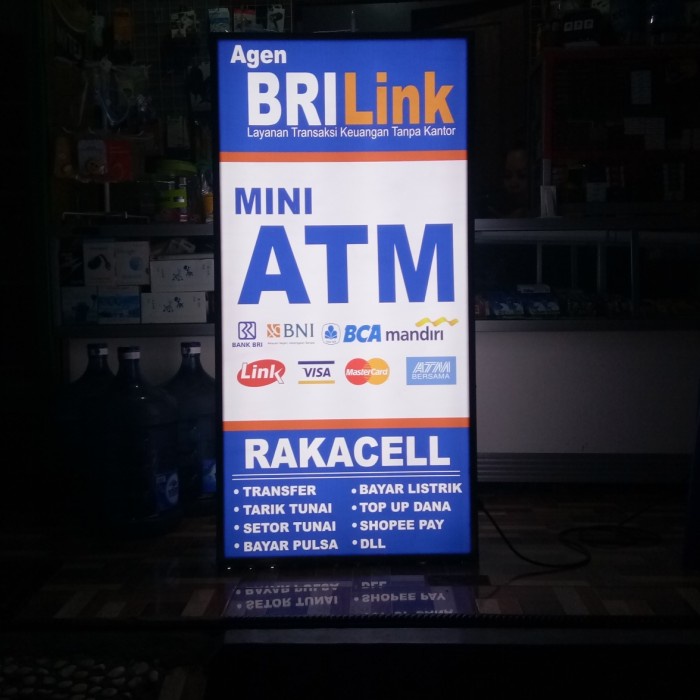 

Neon Box Agen BRILink Ukuran : 60x120 cm. 2 muka, akrilik,