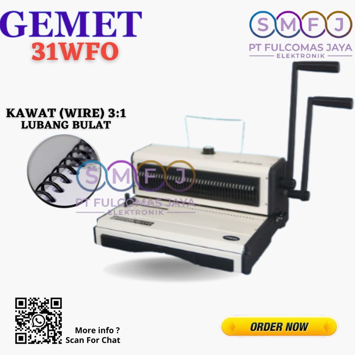 

GEMET 31WFO Mesin Jilid Kawat F4 Lubang Bulat GARANSI RESMI