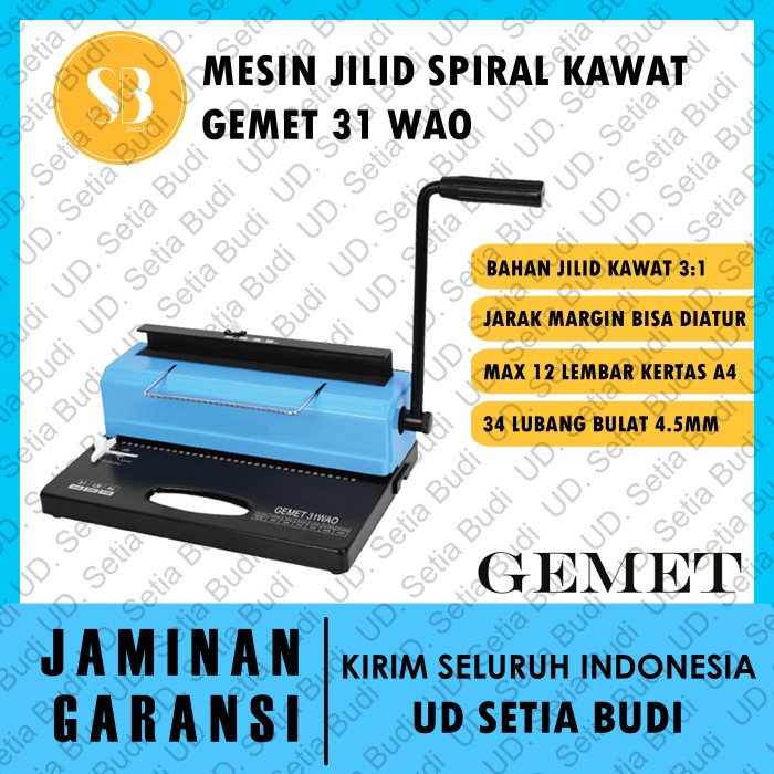

Mesin Jilid Kawat Bulat GEMET 31WAO Mesin Binding 31 WAO