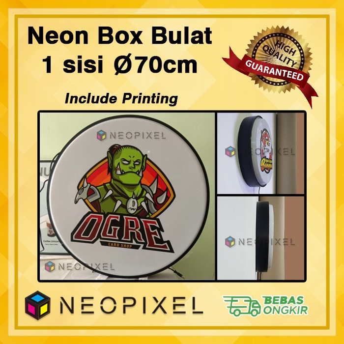 

NEON BOX NEON SIGN MURAH BULAT 1 SISI DIA 70 CM TERMASUK PRINTING