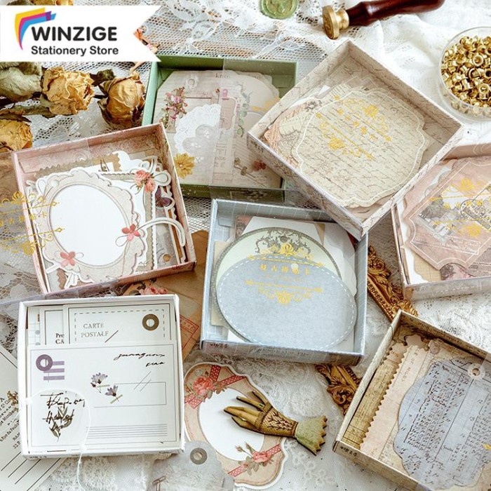 

Terbaru 16Pcs Vintage Memo Paper Tag Collage Card Diy Deco Bookmark Promo Terlaris