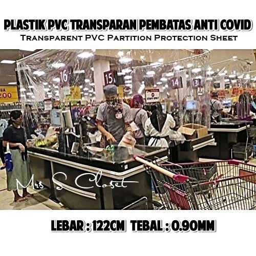 

Terbaru Plastik Mika Super Bening Sekat Pembatas Jarak Anti Covid 122Cm 0.90Mm Promo Terlaris