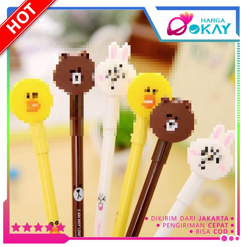 

HO Pena Karakter Gel Kelinci Bebek Beruang Pulpen Karakter Alat Tulis Sekolah ATK Pulpen Lancip Murah