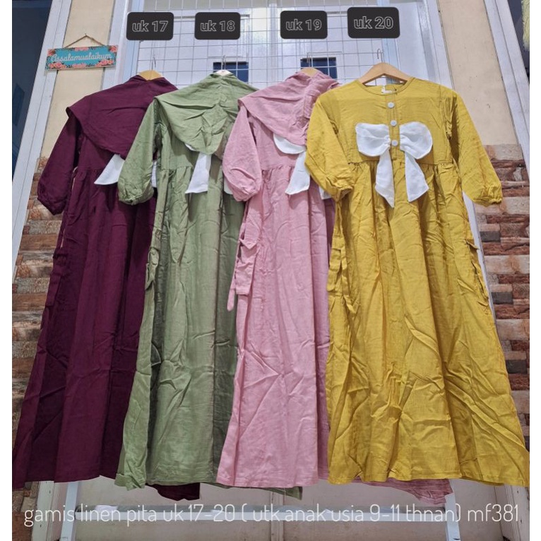 SET GAMIS HIJAB LINEN UK 17-20
