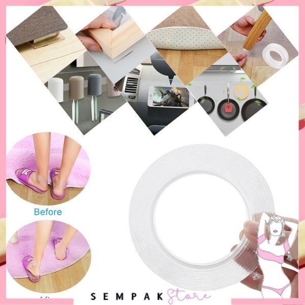 

SS Double Tape Gel Isolasi Bening 2 Sisi Anti Air Tape Ajaib Multifungsi Perekat Dinding Tembok Tanpa Bekas Selotip Ajaib Super Kuat Waterproof Reusable Murah