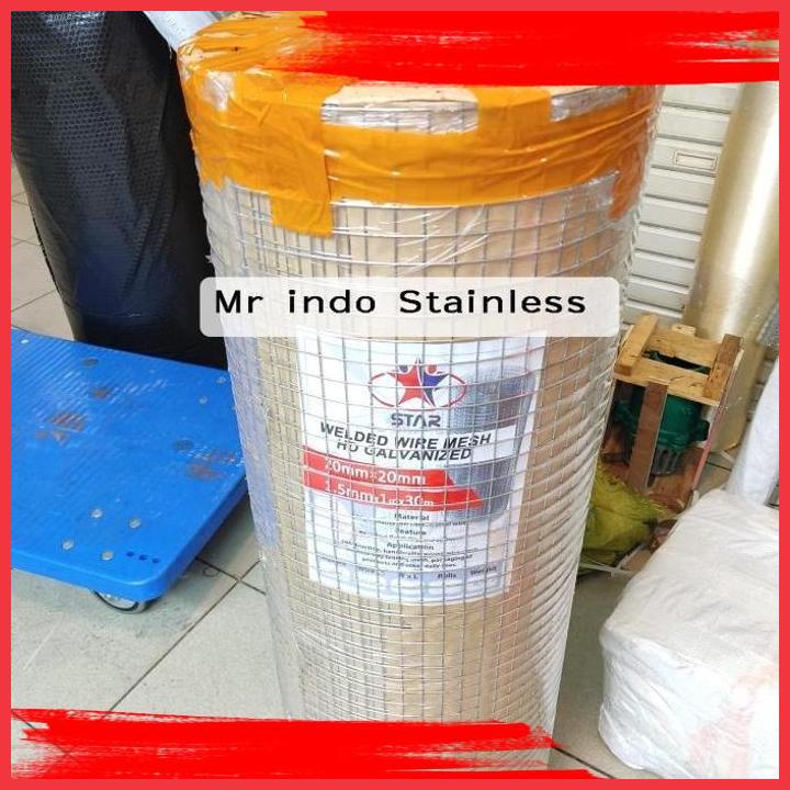 

(MRI) WIREMESH GALVANIS 2CM X 2CM - KAWAT LOKET 20MM METERAN D.1,5MM 30M