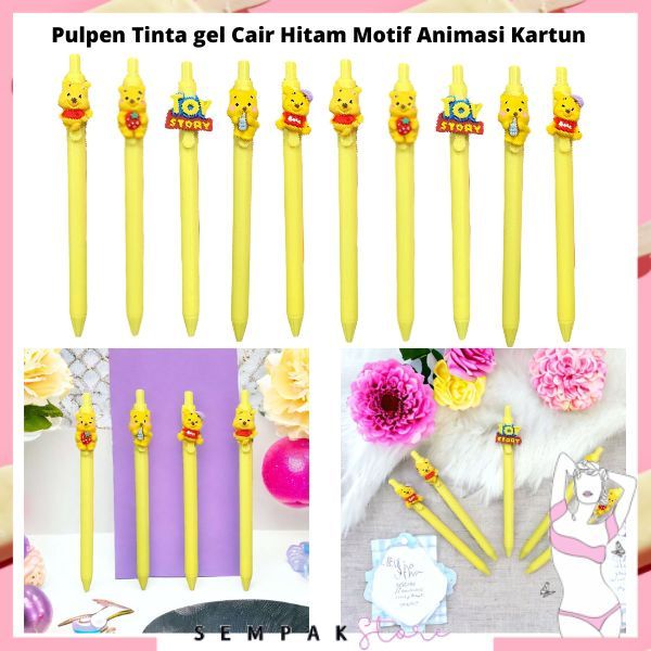 

Pulpen Bear Kuning Tinta Gel Cair SS Hitam Motif Animasi Kartun Unik Pena Cetekan Karakter Beruang Kuning Lucu Alat Tulis Sekolah Kantor Stationary