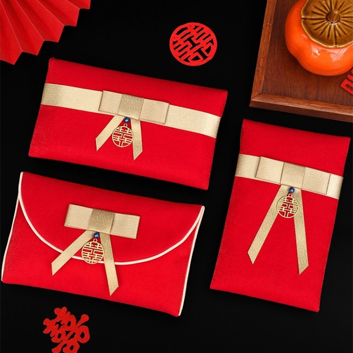 

New! Dompet Angpao Ampau Kain Batik Chinese Kado Sangjit Imlek Premium - Lis Gold Limited