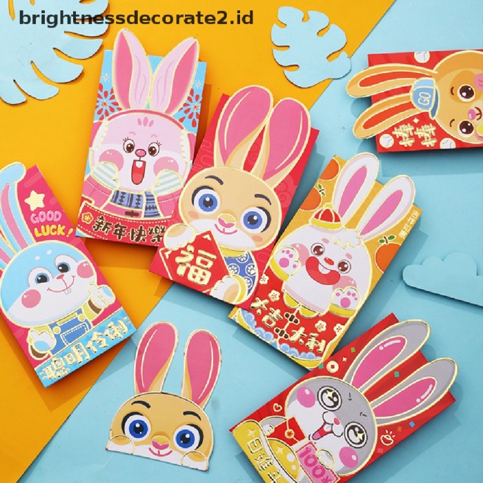 

New! [HOT] 6pcs Amplop Merah Imlek Kelinci Tahun Hongbao Festival Musim Limited