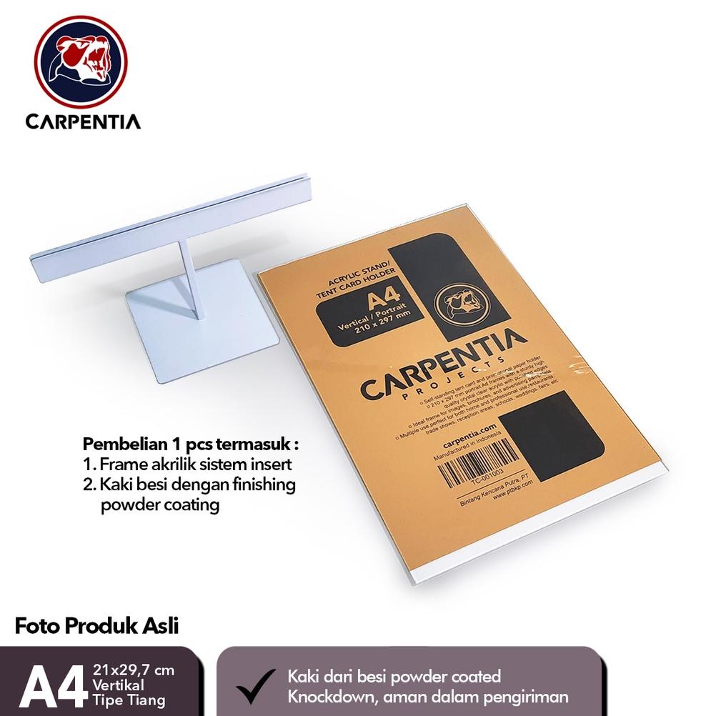 

Promo! Carpentia COVE - Stand Akrilik Kaki Besi / Tiang A4 Vertikal 21x29,7 cm [Display Menu, Brosur, Tent Card Holder, Nomor Meja dll] Terlaris