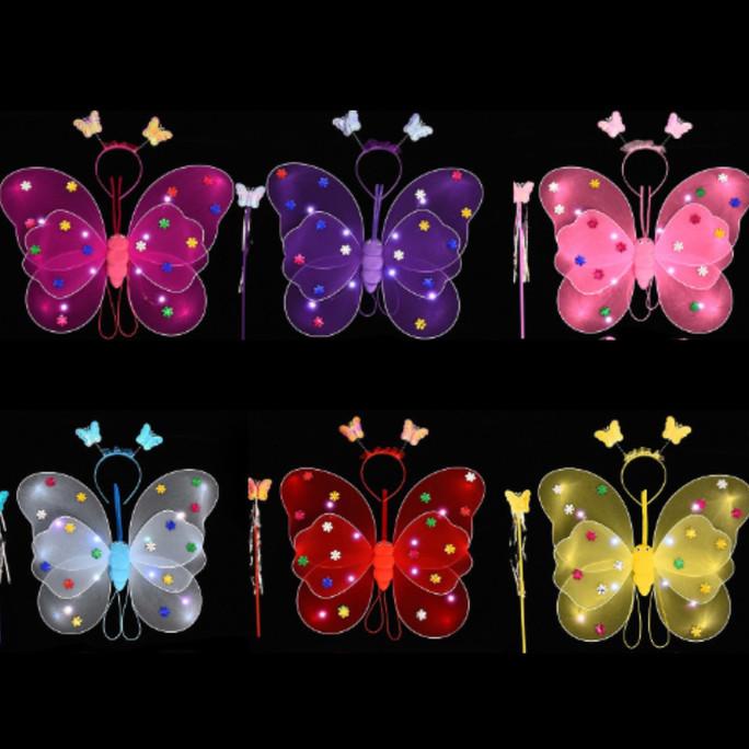 Miliki Mainan Sayap Peri Kupu Kupu Lampu Led ,,