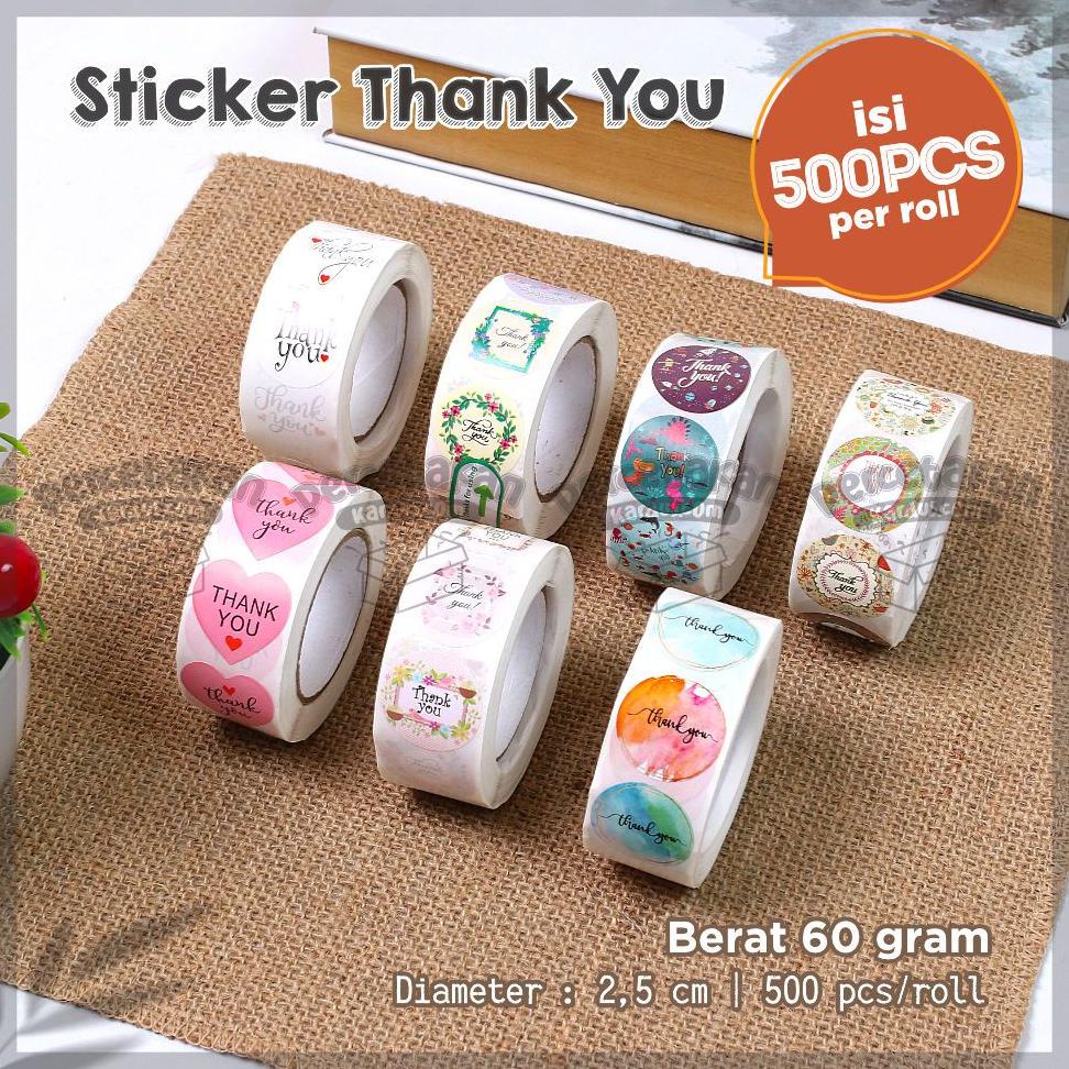 

Ready!!!(COD) Sticker Thank You | Stiker Terima Kasih | 500 Pcs / 1 Roll | Sticker Label Murah