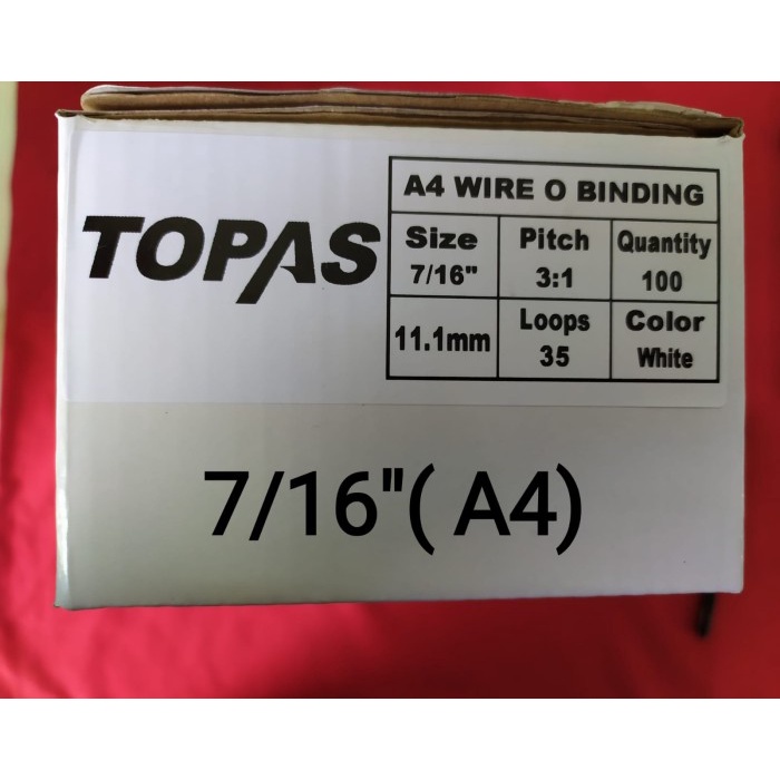 

Ring Jilid kawat TOPAS Wire 35 Rings Binding Ukuran 7/16'' 11,1 MM-A4