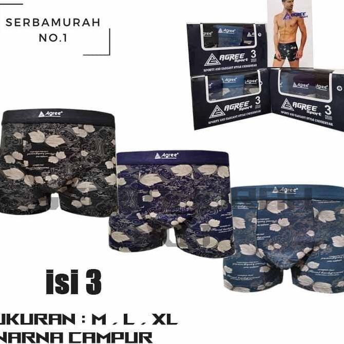 Cd Pria Boxer Agree DD1233 / Boxer Pria Dewasa Agree / Impor