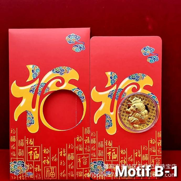 

[IMLEK] Angpao Emas Kerbao 2021 Angpau Koin Emas Gold Plated Murah Ampao Kebo TERLARIS