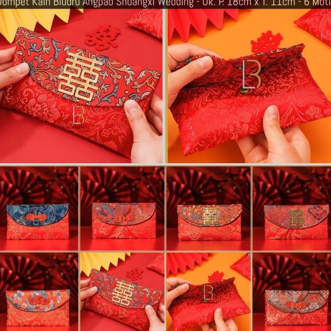 

[IMLEK] Dompet Amplop Angpao Angpau Imlek Shuangxi Sangjit Netral Kain Panjang TERLARIS