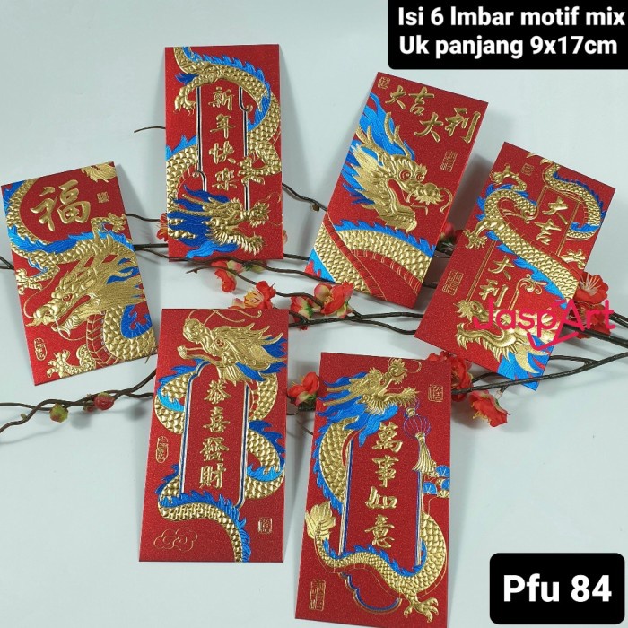 

New! Ready stock 6pcs Angpao 2024 NAGA Imlek Merah PREMIUM ANGPAO IMLEK PAN Limited