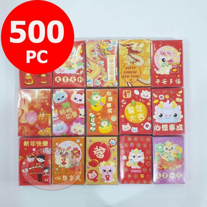 

New! Terlaris Angpao Imlek Naga Merah 500 PC Murah 10 Cm Hong Pao Grosir Limited