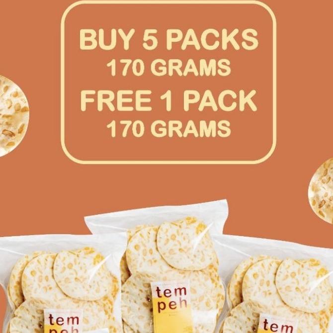 

TERBARU PROMO TEMPEH CHIPS - BUY 5 PACKS 170 GRAMS GET 1 FREE 170 GRAMS !!!!!