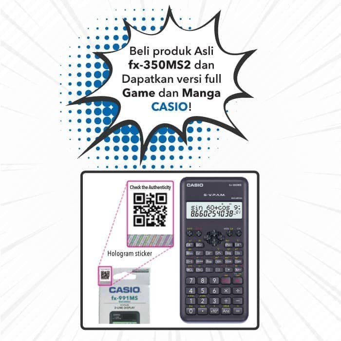 

CASIO FX-350MS 2ND ED - KALKULATOR SEKOLAH - SCIENTIFIC - 240 FUNGSI ORIGINAL TERBARU