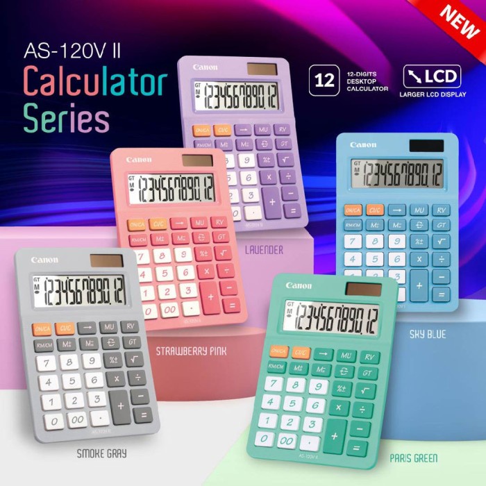 

CANON DESKTOP CALCULATOR KALKULATOR AS 120V II ASA HB ORIGINAL TERBARU