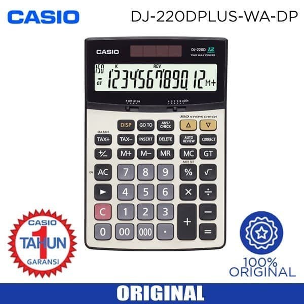 

KALKULATOR CASIO DJ-220D PLUS (CALCULATOR MEJA ORIGINAL DJ 220 D PLUS) ORIGINAL TERBARU