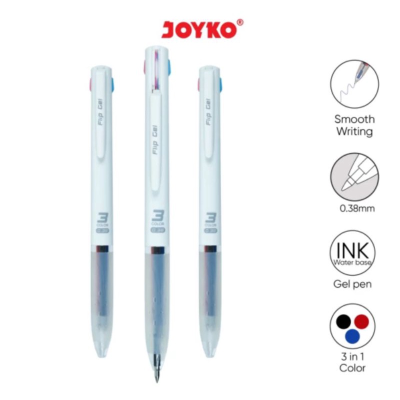 

Gel Pen / Pen Gel Joyko 3 Warna 0,38 mm (GP-339)