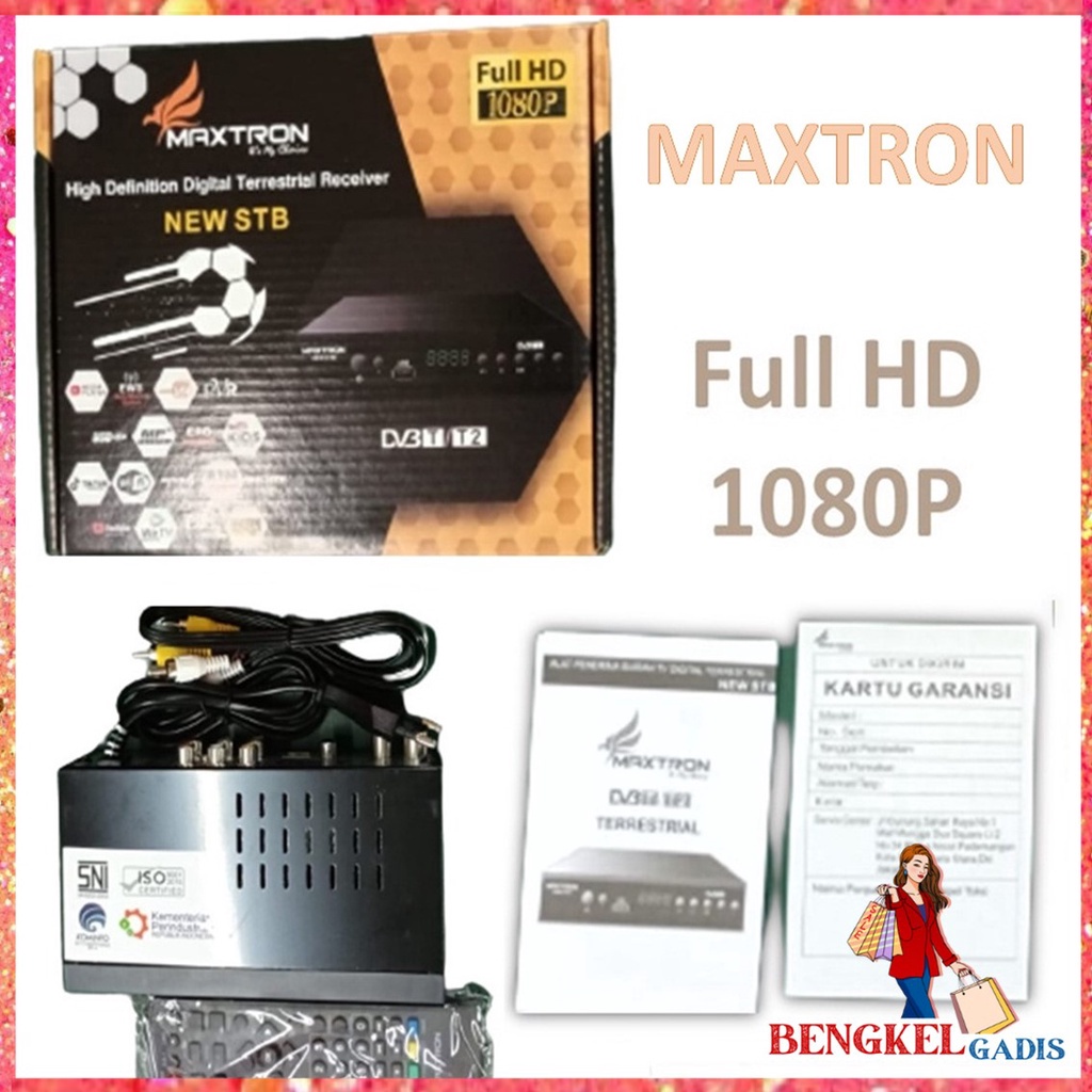 BG Set Top Box STB DVB T2 Maxtron Receiver TV Tabung Analog Ke TV Digital Full HD 1080P Mini Version