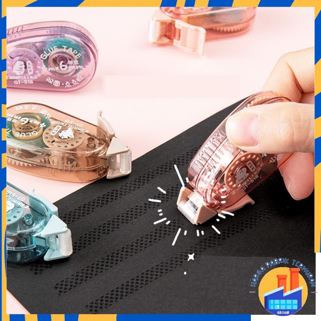 

HPT Glue Tape Roll 4M Double Tape Roller Tape Glue Super Kuat Tidak Beracun Lem Kertas Untuk Journaling Lem Titik DIY Perlengkapan Alat Tulis Kantor Pita Rol Perekat Dua Sisi