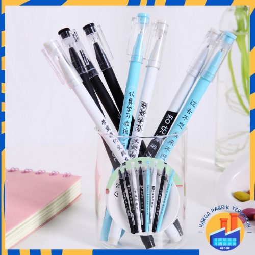 

HPT Pen Tinta Gel Mekanik Ujung Lancip Pena Gel 0.5mm Bolpoin Warna Hitam Pulpen Aksen Japanses Alat Tulis Kerja