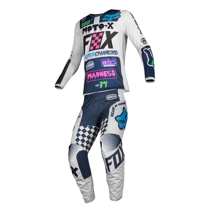 NEW FOX 180 CZAR LIGHT GREY JERSEY & CELANA TRAIL CROSS ORIGINAL FOX ORIGINAL TERBARU
