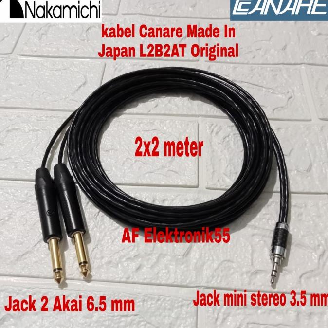 Kabel Canare Jack 2 Akai 6.5 mm To Mini Stereo 3.5 mm 2 Meter Ori