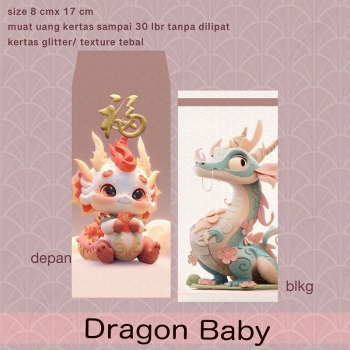 

New! 8 pcs amplop angpao xinjia imlek 2024 naga dragon Limited