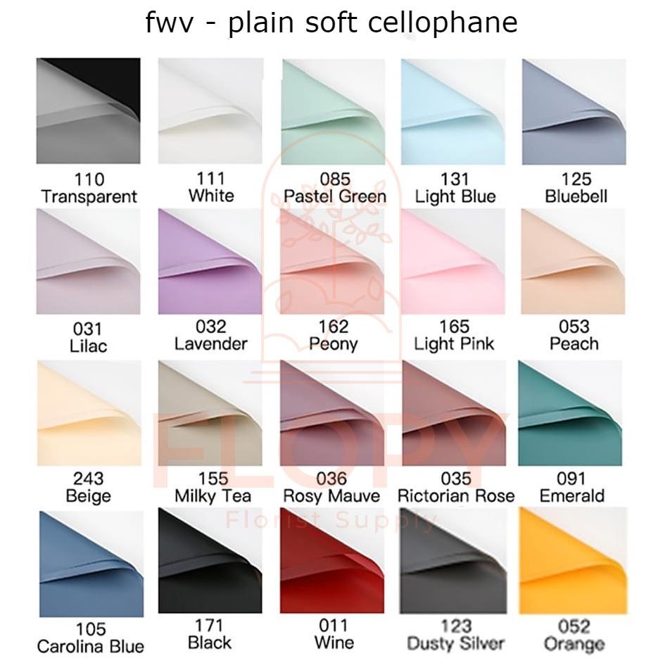 

Ready!!!(COD) [5 lembar] Plain soft pastel Flower wrap/kertas bunga/cellophane - FWV