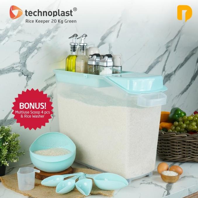 Tempat Beras 20kg Rice Box Technoplast Tempat Penyimpanan Beras