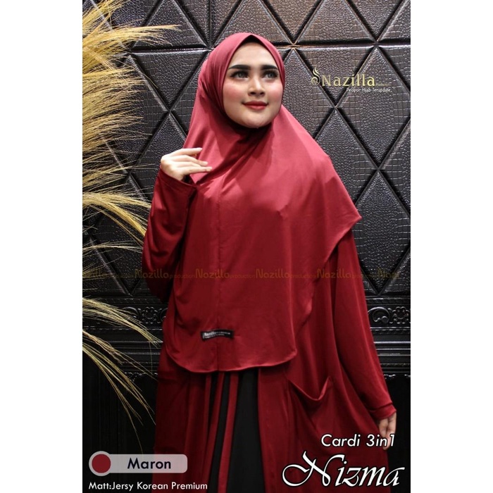 BISA COD - NEW CARDI 3 IN 1 NIZMA BY NAZILLA CARDIGAN JILBAB