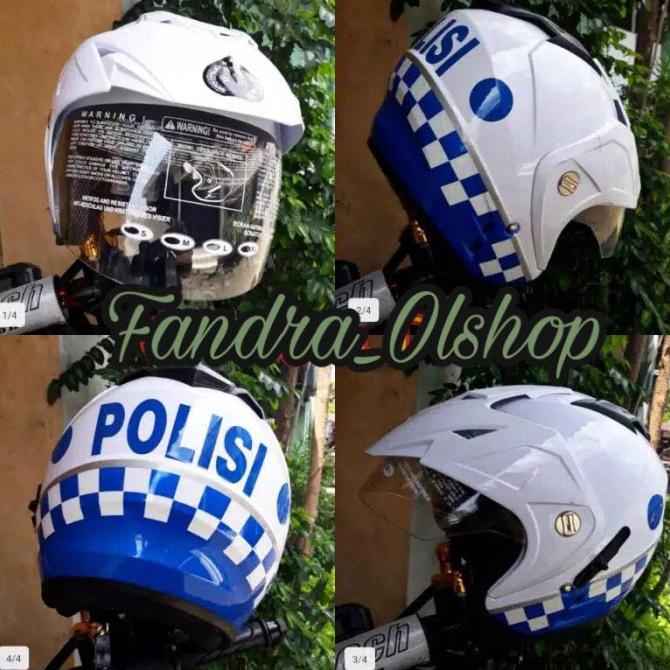 HELM POLISI LALU LINTAS LANTAS POLANTAS PATWAL & DISHUB DOBEL VISOR.