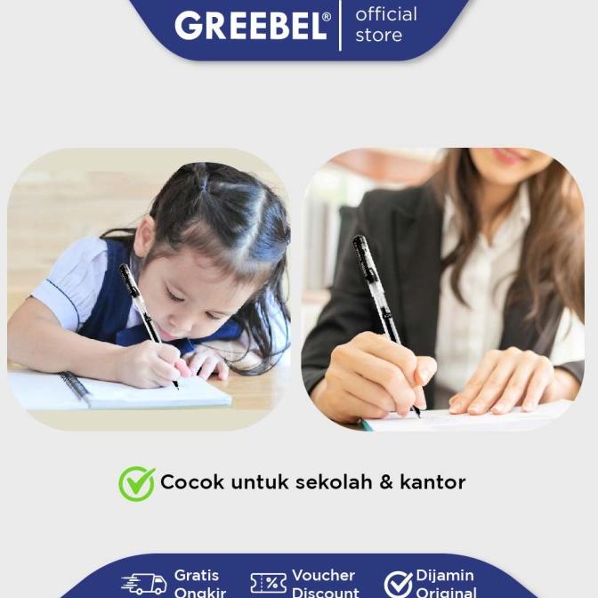 

GREEBEL PULPEN FINE GEL BLACK (12 PCS/SET)/Ballpen/Ballpoin/Pena