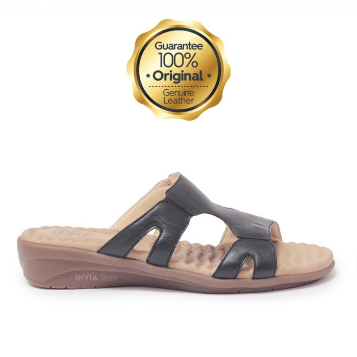 Scholl Memory Cushion Elio-1 Women Leather Sandal Kulit Asli Original