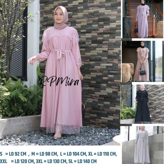 Gamis Wanita Jumbo Dress RPMIRA Mix Tile terbaru LD 110 120 130 140
