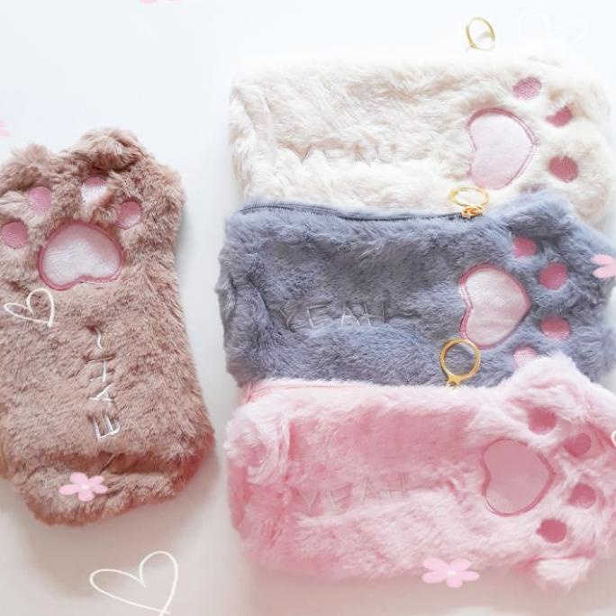 

Cat Paw Plush Cil Case / Kotak Tempat Sil Bulu Kucing Lucu