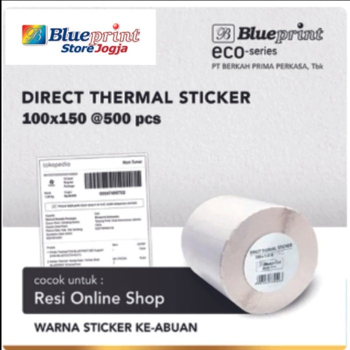 

*:*:*:*:*] Direct Thermal Sticker Label Resi BLUEPRINT ECO 100x150 mm isi 500 pcs
