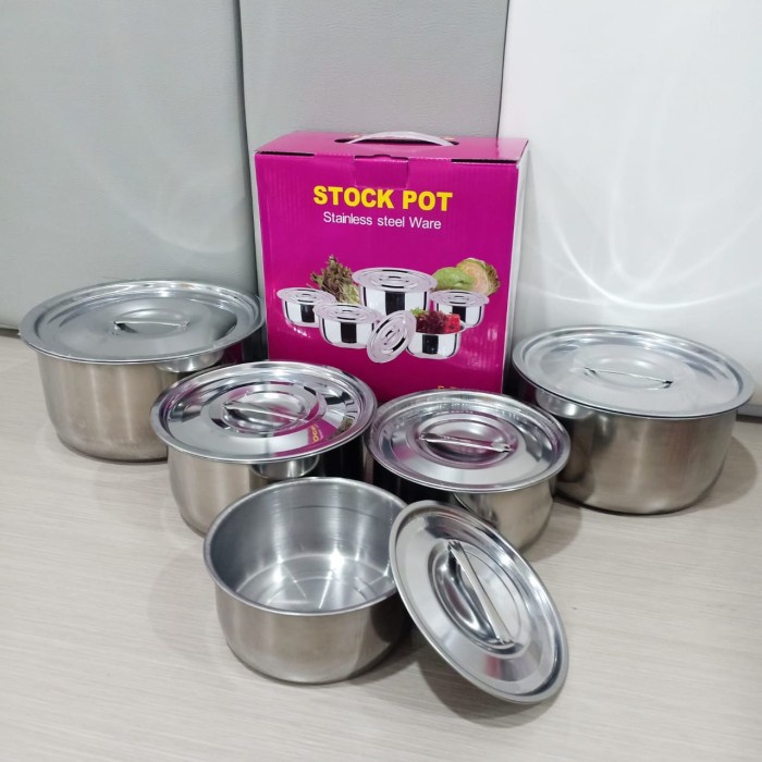 ```````] stock pot / soup pot / tempat makanan set stainles