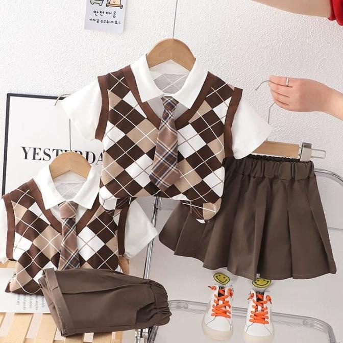 baju anak Model VEST SCHOOL BOY & GIRL lucu ala korea 6 bulan -5 tahun