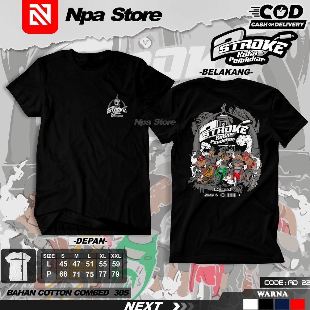 Big Sale Kaos 2 Stroke Kota Pendekar Madiun Baju Two Stroke Indonesia Hitam Cotton Combed 30S Bisa C